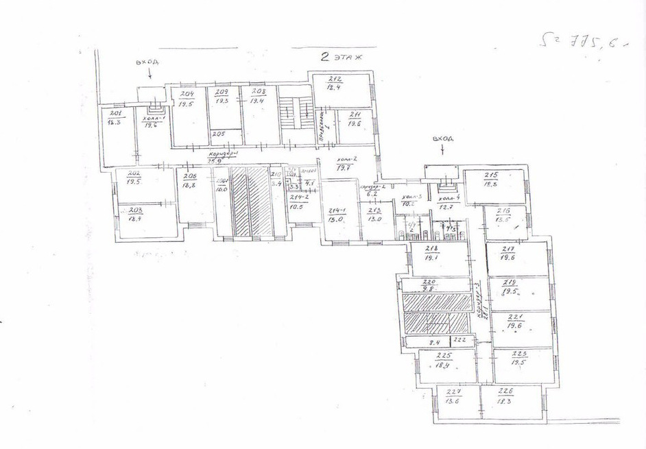 Планировка офиса 775 м², 1 этаж, Жилое здание «г Москва, Братиславская ул., 20»